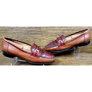 Caporicci Italy Alligator Embossed Horsebit Loafers Mens 10 Brown Leather
